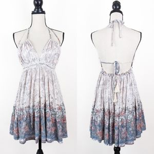 NWT Storia Floral Hem Halter Top Mini Dress, Size Small